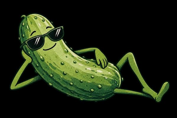 A laid-back cucumber in sunglasses, enjoying the good life